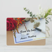 Geburtstagsankündigung Flat Save the Date Card (Stehend Vorderseite)