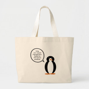 Geburtstagsanzug Sprechende Ms. Pinguin Personalis Jumbo Stoffbeutel