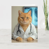 Geburtstagsarzt Katze mit Stethoskop
