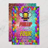 Geburtstagsaufenthalt der Biene Einladung (Vorne/Hinten)