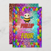 Geburtstagsaufenthalt der Biene Einladung (Vorne/Hinten)