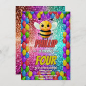 Geburtstagsaufenthalt der Biene Einladung (Vorne/Hinten)
