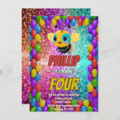 Geburtstagsaufenthalt der Biene Einladung (Vorne/Hinten)