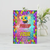 Geburtstagsaufenthalt der Biene Einladung (Stehend Vorderseite)