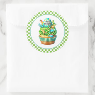 Geburtstagsaufkleber für Cupcakes Runder Aufkleber