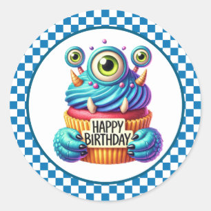 Geburtstagsaufkleber für Cupcakes Runder Aufkleber