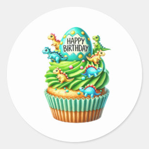 Geburtstagsaufkleber für Cupcakes Runder Aufkleber