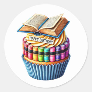 Geburtstagsaufkleber für Cupcakes Runder Aufkleber