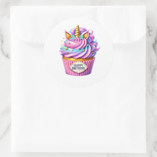Geburtstagsaufkleber für Cupcakes Runder Aufkleber
