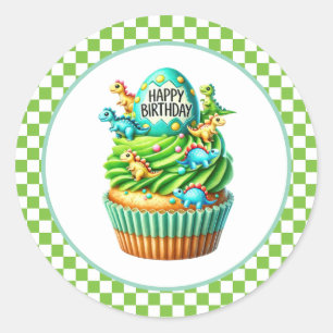 Geburtstagsaufkleber für Cupcakes Runder Aufkleber