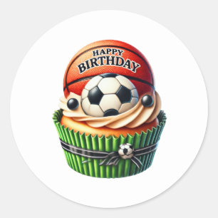 Geburtstagsaufkleber für Cupcakes Runder Aufkleber