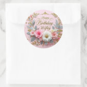 Geburtstagsaufkleber für Ehefrau Runder Aufkleber (Tasche)