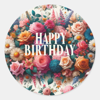 Geburtstagsaufkleber Runder Aufkleber