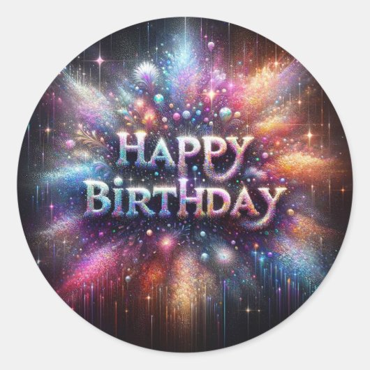 Geburtstagsaufkleber Runder Aufkleber (Vorderseite)