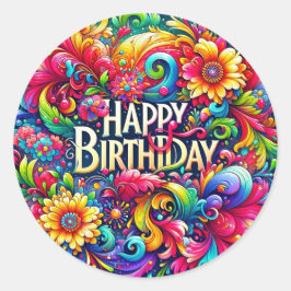 Geburtstagsaufkleber Runder Aufkleber
