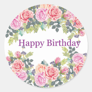 Geburtstagsaufkleber Runder Aufkleber