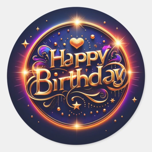 Geburtstagsaufkleber Runder Aufkleber (Vorderseite)