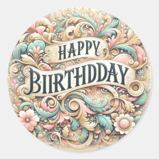 Geburtstagsaufkleber Runder Aufkleber (Vorderseite)