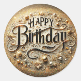 Geburtstagsaufkleber Runder Aufkleber