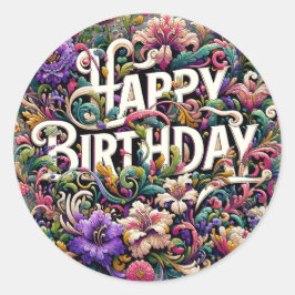 Geburtstagsaufkleber Runder Aufkleber
