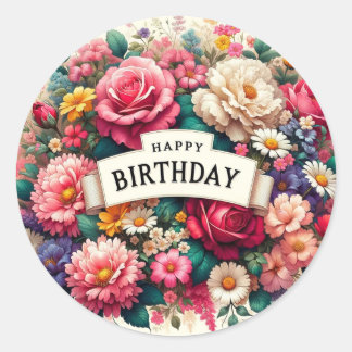 Geburtstagsaufkleber Runder Aufkleber