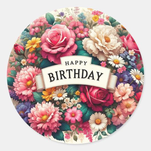 Geburtstagsaufkleber Runder Aufkleber (Vorderseite)