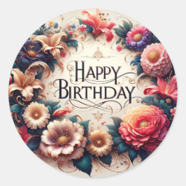 Geburtstagsaufkleber Runder Aufkleber