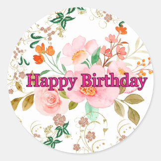 Geburtstagsaufkleber Runder Aufkleber