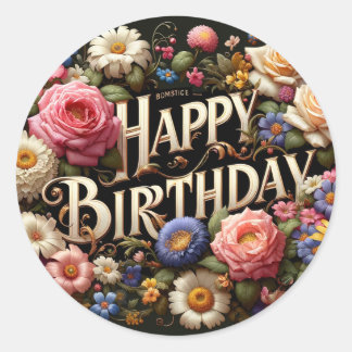 Geburtstagsaufkleber Runder Aufkleber