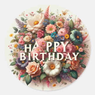 Geburtstagsaufkleber Runder Aufkleber