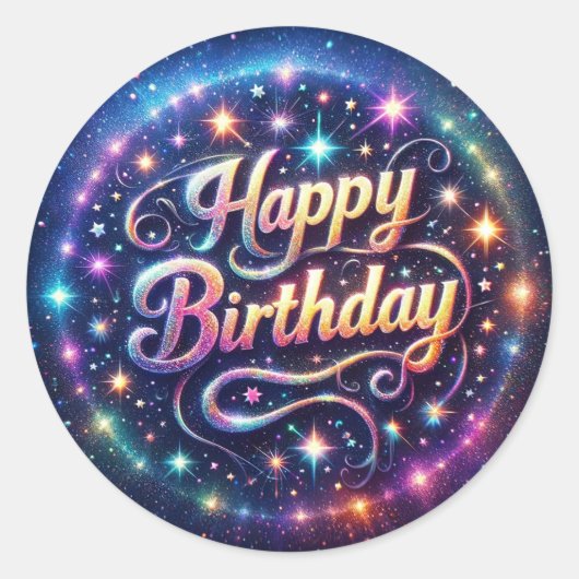Geburtstagsaufkleber Runder Aufkleber (Vorderseite)