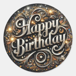 Geburtstagsaufkleber Runder Aufkleber