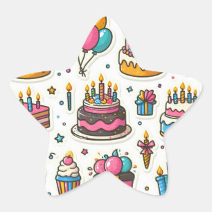 Geburtstagsaufkleber" Stern-Aufkleber