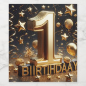 Geburtstagsaufkleber Weinetikett (Einzelnes Label)