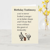 Geburtstagsaussage - Ein lustiges Geburtstagsgedic Karte (Gelbe Blume)