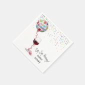 Geburtstagsballon mit Rotwein Serviette (Ecke)