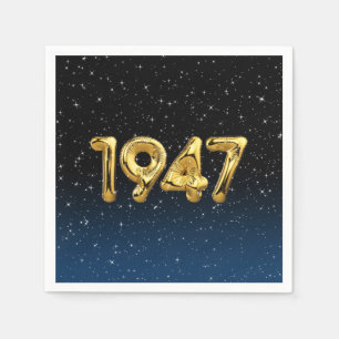 Geburtstagsballons 1947 in Stars Napkins Serviette