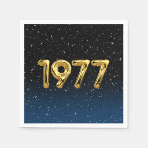 Geburtstagsballons 1977 in Stars Napkins Serviette