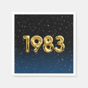 Geburtstagsballons 1983 In Sternen Serviette