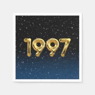 Geburtstagsballons 1997 in Stars Napkins Serviette