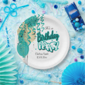 Geburtstagsballons - Aquamarin Pappteller (Party)