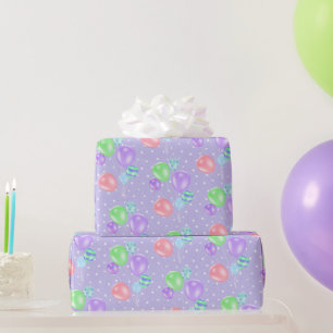 Geburtstagsballons auf Punkten Geschenkpapier