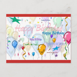 Geburtstagsballons Blue Beach Song™ Postkarte