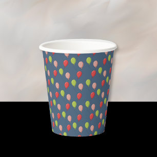 Geburtstagsballons Dunkelblaue Papiertasse Pappbecher