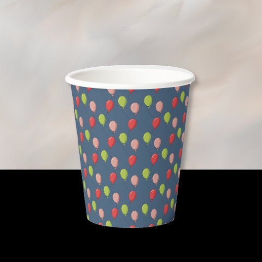 Geburtstagsballons Dunkelblaue Papiertasse Pappbecher