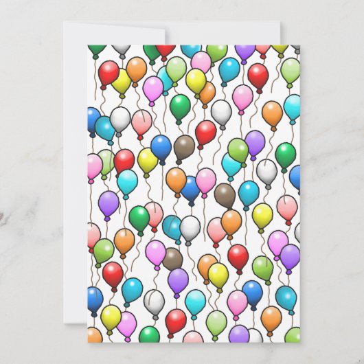 Geburtstagsballons Einladung (Vorderseite)