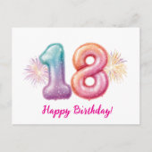 Geburtstagsballons Feiertagspostkarte (Vorderseite)