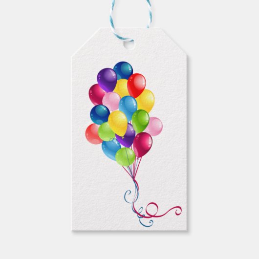 Geburtstagsballons Geschenkanhänger (Vorderseite)