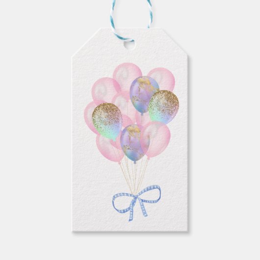 Geburtstagsballons Geschenkanhänger (Vorderseite)