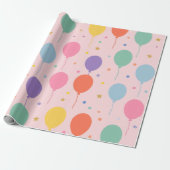 Geburtstagsballons Geschenkpapier (Ungerollt)
